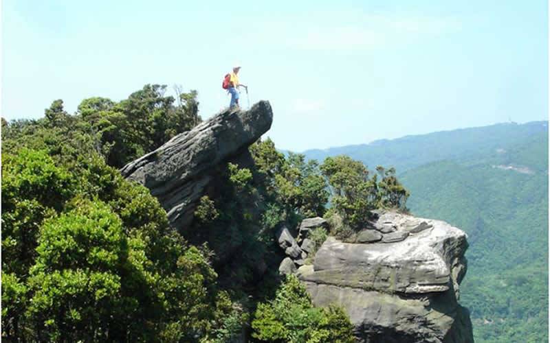 ▲新山夢湖目前已經成為台灣北部著名的婚紗攝影室外場地。<hr /><iframe src="https://www.youtube-nocookie.com/embed/-gQYe1Pk5YE?rel=0" width="560" height="315" frameborder="0" allowfullscreen="allowfullscreen"></iframe><span style="font-size: 14pt;">●文 / 攝影　劉家琛</span><span style="font-size: 14pt;">　一般新山夢湖的路線已經報導很多了，當福松領隊說要走稜線下柯子林時頭腦也沒什麼概念就跟著走了。 早上天氣晴朗，氣象報導說是入春來最熱的一天，汐止車站前搭06:30五指山線社巴，十多分鐘就到汐萬路夢湖路口，找棵老樹釘上如意古道健行的路標牌— ，沿著柏油產業道路平緩爬升，虫鳴鳥叫，一路輕鬆，現正油桐花開時期滿地落花猶如五月雪，偶而藍鵲身影飛過，一陣驚豔，順著土雞城招牌柏油產業道路盡頭來到登山口，左側沿著山徑與登山社路標十多分就看到夢湖。 夢湖是一早期農民灌溉用的偃塞湖，環境清幽寧靜，清晨雲霧繚繞宛如夢境故稱夢湖，湖中也有國寶級的水中植物 ，也有保育類的蓋斑鬥魚，只是湖的週邊土地屬私人所有，也無法管理，前些陣子更與市公所因政治立場不同把湖水放掉乾涸，市公所設的休閒石桌椅也被推落山谷，現可能屬同一陣線，又開始大力整休建設中了。</span><img class="alignnone size-full wp-image-1852" src="http://iformosa.org/wp-content/uploads/2016/08/新山夢湖古道-1.gif" alt="新山夢湖古道-1" width="600" height="400" /><span style="font-size: 14pt;">環湖散步一圈後沿著右側電力公司保線道，約十五分鐘，登上稜線，視野也開闊起來，遠方層層山巒清晰可見。在稜線叉路口一處懸崖處，矗立著一座高聳的高壓電塔，電覽線從金山核能一二廠一路翻山越嶺而來，通往汐止、台北，輸送電纜線凌越山岳深谷，頗為壯觀。循著山壁間模糊的小徑往上爬，在叢林石木之間手腳並用的前進，終於穿出叢林，登上稜岩線，此時景觀陡變，一邊是懸崖深壑，另一邊是斜坡樹叢，登山小徑就斷斷續續的隱沒於岩石樹叢盤錯之間。稜線之間不時有叉路，左側是下山回夢湖，右側是登上岩稜，上上下下幾次來到新山最高點，新山山頂海拔499公尺，峰頂突向天際的陡峭巨岩，孤聳於懸崖深谷之上，四周附近並無其它山峰遮阻，視野遼闊，因此顯得險峻奇偉，隊友們爭相爬上最高點拍照留念，我是看的腳底發麻。</span><img class="alignnone size-full wp-image-1853" src="http://iformosa.org/wp-content/uploads/2016/08/新山夢湖古道-2.jpg" alt="新山夢湖古道-2" width="240" height="180" /><span style="font-size: 14pt;">　在峰頂眺望起伏的山巒，俯瞰深壑岩稜，踏在堅硬的岩石上，真的讓人有登峰後的志得意滿之感。 因預計回程要往柯子林五指山方向下山，故錯過左側回夢湖路線續行，繼續走了一個多小時已經超過平常下山的時間路途還是毫無止境，過了原先預計下山的10:30總算來到稜線左側盡頭，看到汐萬路的彩紅橋，只是它在山谷的對岸，此時兩腿已經發麻，真想長對翅膀就飛越過去。連續趕路下山，路境顯有人跡，部份路段已經湮滅難覓，差點迷失林木之間，之中還要攀繩陡降或跨溪而過，兩腿已經不聽使喚，只能藉著隊友攙扶免於掉落溪流深淵，踉踉蹌蹌的走下山終於聽到卡拉OK的聲音，來到產業道路遇到渡假人家，討了杯水喝，好像有點山難獲救的感覺。</span><img class="alignnone size-full wp-image-1854" src="http://iformosa.org/wp-content/uploads/2016/08/新山夢湖古道-3.jpg" alt="新山夢湖古道-3" width="240" height="180" /><span style="font-size: 14pt;">　 走到汐萬路柯子林茶莊搭 12:20翠柏山莊回程的社巴，福松領隊說他也是第一次走這條路線，這一隊真的是。</span><img class="alignnone size-full wp-image-1855" src="http://iformosa.org/wp-content/uploads/2016/08/新山夢湖古道-4.jpg" alt="新山夢湖古道-4" width="240" height="320" /><span style="font-size: 14pt;">●可以搭車到烘內，再步行前往，到往夢湖的登山路口開始登山。 </span><span style="font-size: 14pt;">●本段路程屬於難度很高的路段，走起來至少要5小時左右，因此，體力不能負荷者，最好是結伴同遊或者是自己體力量力而為。</span>